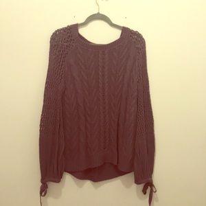 Cable knit Express sweater with bow tie sleeves